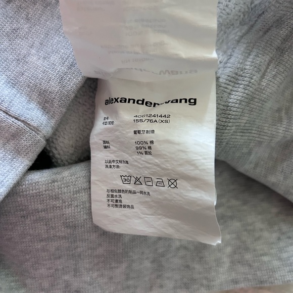 NWT Alexander Wang Cropped Pullover Turtleneck W/ Branded Seam Label, Grey, XS - Picture 15 of 17
